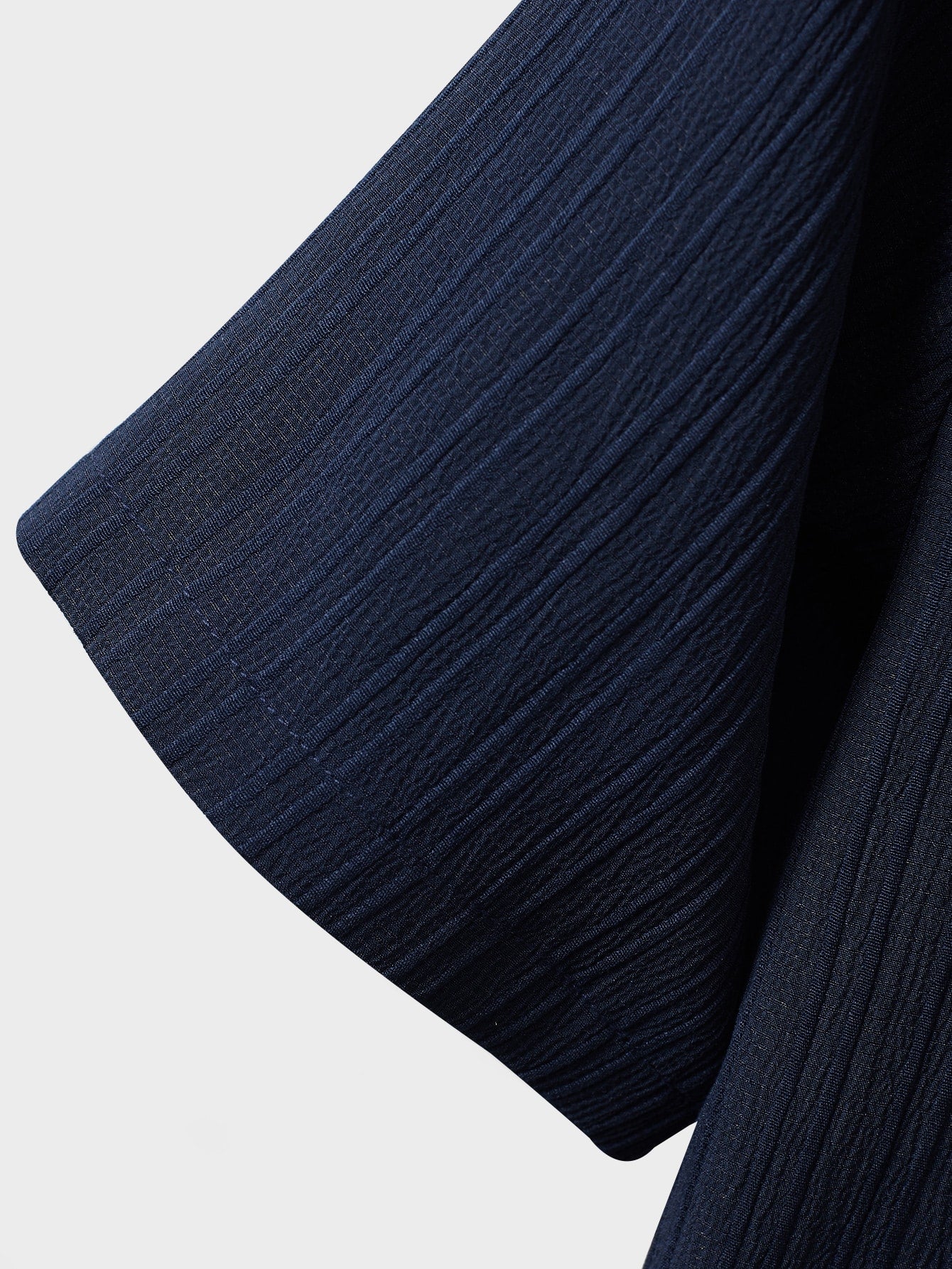 Men's suit (shirt and trousers) with a comfortable fit and simple design, featuring half buttons, suitable for summer.