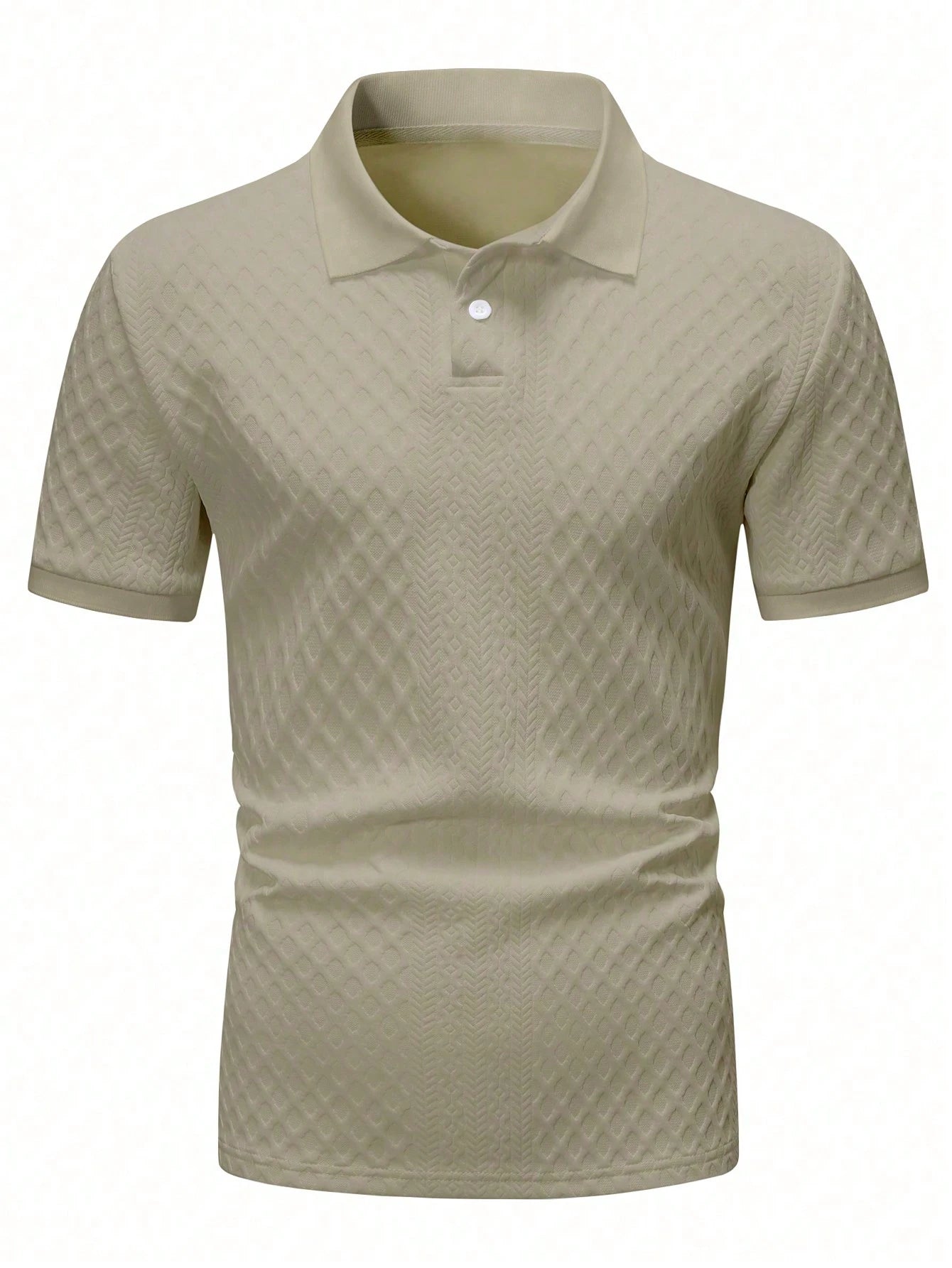 Men's suit (shirt and trousers) with a comfortable fit and simple design, featuring half buttons, suitable for summer.