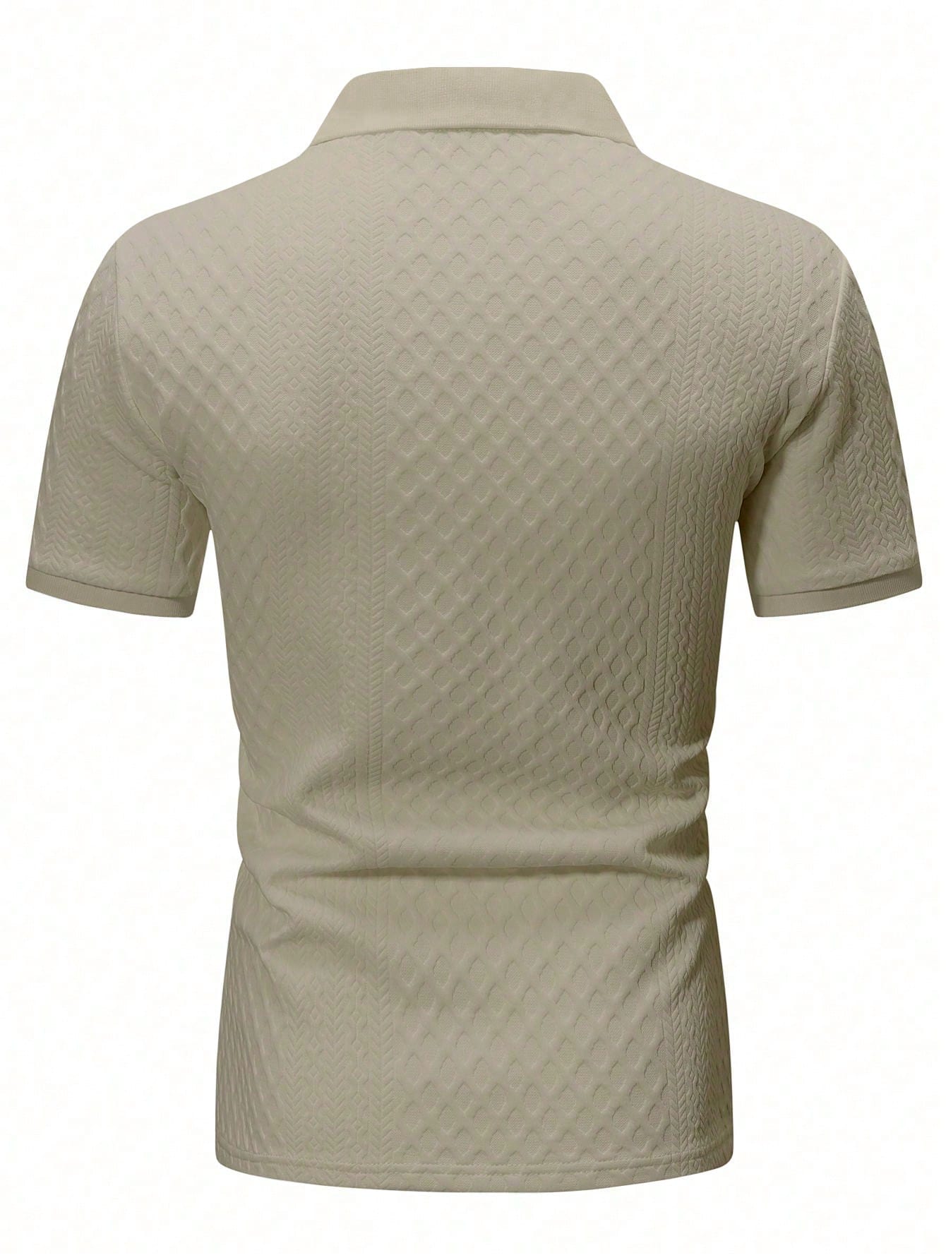 Men's suit (shirt and trousers) with a comfortable fit and simple design, featuring half buttons, suitable for summer.